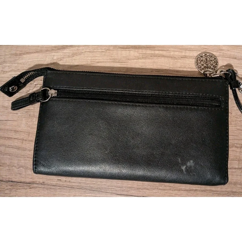 Coach Wristlet Wallet Accordion Black 7.5"x 4.25" - Picture 9 of 12